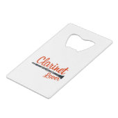 Clarinet Lover Geldbeutel Flaschenöffner (Rückseite Schrägansicht)