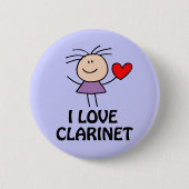 Clarinet-Mädchen Button (Vorderseite)