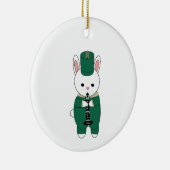 Clarinet Marching Band Rabbit Green personalisiere Keramik Ornament (Rechts)