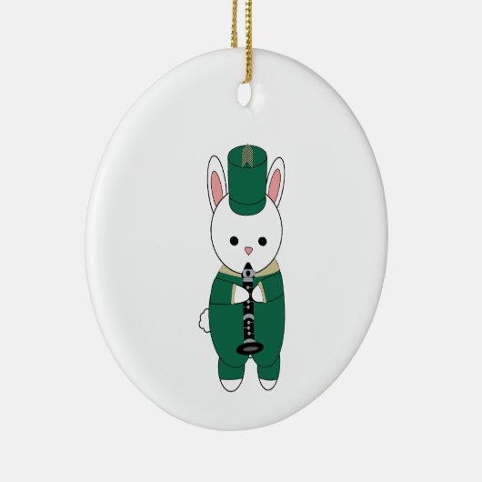 Clarinet Marching Band Rabbit Green personalisiere Keramik Ornament (Rechts)
