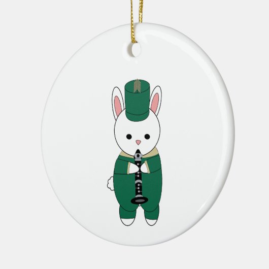Clarinet Marching Band Rabbit Green personalisiere Keramik Ornament (Links)