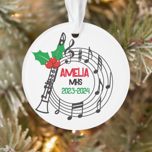 Clarinet Marching Band Weihnachtsschmuck Ornament (Baum)