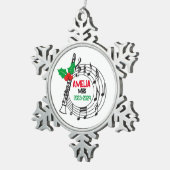 Clarinet Marching Band Weihnachtsschmuck Schneeflocken Zinn-Ornament (Rechts)