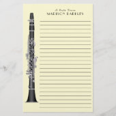 Clarinet Music Teacher Band Musician Briefpapier (Vorderseite)