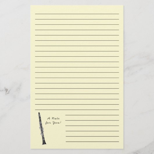 Clarinet Music Teacher Band Musician Briefpapier (Rückseite)