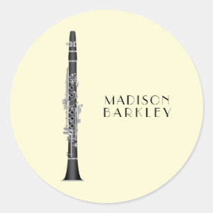 Clarinet Music Teacher Band Musician Runder Aufkleber