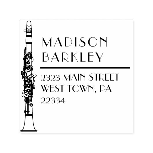Clarinet Music Teacher Permastempel (Design)