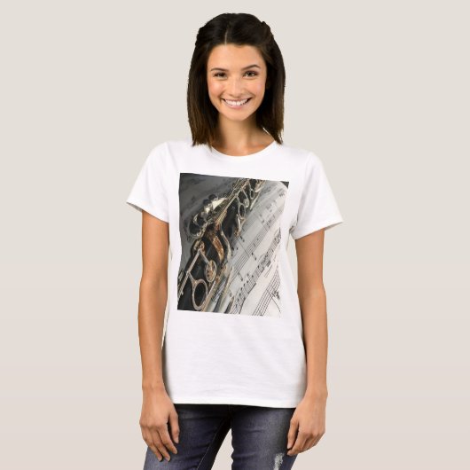 Clarinet Musical Notes Keys Symphony Women's T Shi T-Shirt (Vorne ganz)