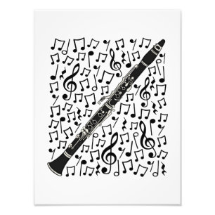 Clarinet Musical Notes Woodwind Music Teacher Fotodruck