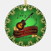 Clarinet ~ Musical Scroll ~ Frohe Weihnachten ~ Keramik Ornament (Vorne)