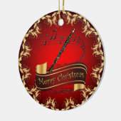 Clarinet ~ Musical Scroll ~ Frohe Weihnachten ~ Keramik Ornament (Links)