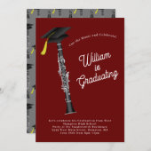 Clarinet Musician Graduation Party Music Einladung (Vorne/Hinten)