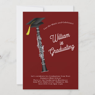 Clarinet Musician Graduation Party Music Einladung
