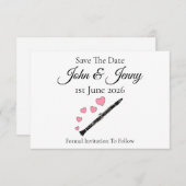 Clarinet Musician Wedding speichern das Datum (Vorne/Hinten)