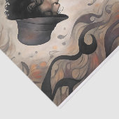 Clarinet Musician With Abstract Swirls Decoupage Seidenpapier (Ausschnitt)