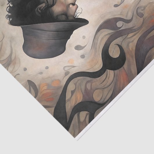 Clarinet Musician With Abstract Swirls Decoupage Seidenpapier (Ausschnitt)