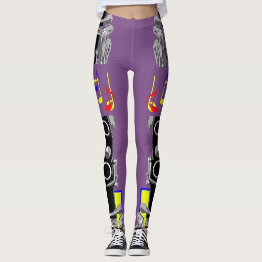 Clarinet-Musiknote Leggings (Vorderseite)