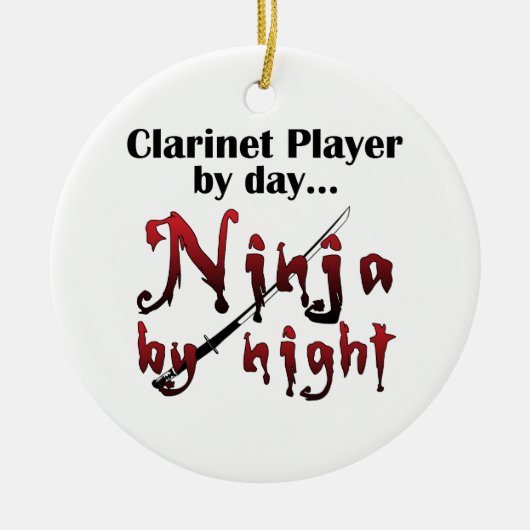 Clarinet Ninja Keramikornament (Vorne)