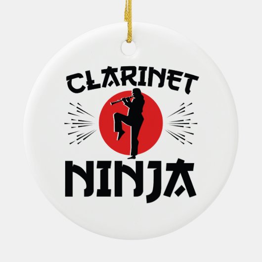 Clarinet Ninja Marching Band Keramik Ornament (Hinten)