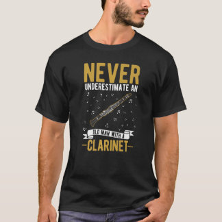 Clarinet Old Man Clarinet Player Opa Clarineti T-Shirt