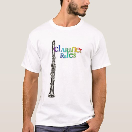 Clarinet ordnet Regenbogen an T-Shirt (Vorderseite)