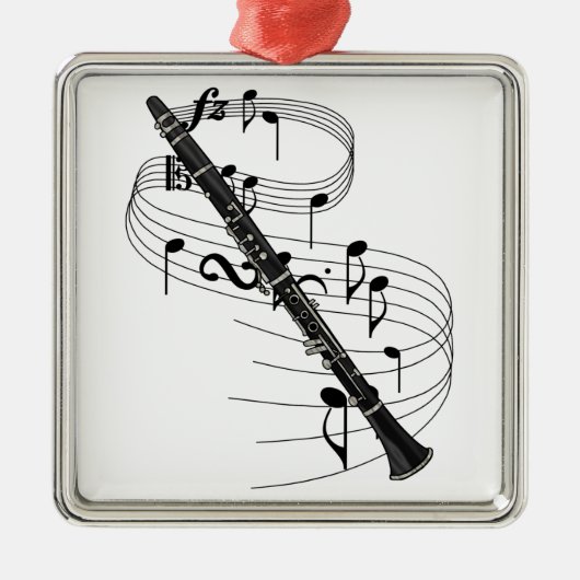 Clarinet Ornament Aus Metall (Vorne)
