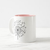 Clarinet Player Clarinetist Music Dandelion Zweifarbige Tasse (Vorderseite Links)