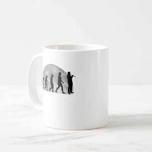Clarinet Player Evolution Moon Musician Kaffeetasse (Vorderseite Links)