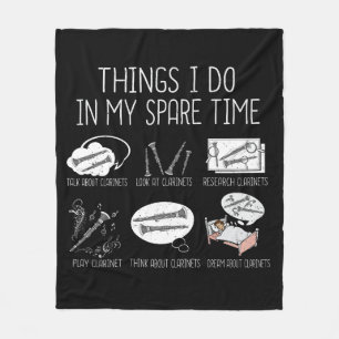 Clarinet Player Men Orchestra Funny Clarinet Fleecedecke