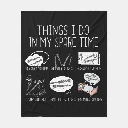 Clarinet Player Men Orchestra Funny Clarinet Fleecedecke (Vorderseite)