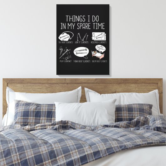 Clarinet Player Men Orchestra Funny Clarinet Leinwanddruck (Insitu (Schlafzimmer))