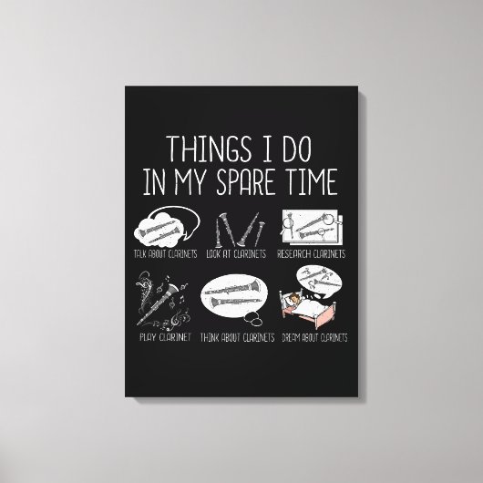 Clarinet Player Men Orchestra Funny Clarinet Leinwanddruck (Vorderseite)