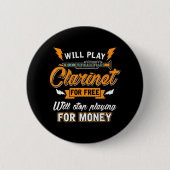 Clarinet Player Music Funny Band Button (Vorderseite)