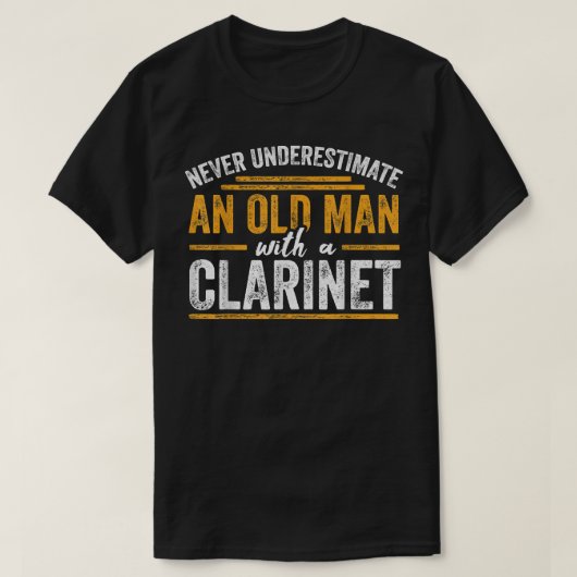 Clarinet Player Music Old Man4 T-Shirt (Design vorne)
