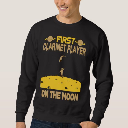 Clarinet Player On The Moon Sweatshirt (Vorderseite)