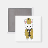 Clarinet Rabbit Marching Band Gold Black Magnet (Vorderseite/Rückseite)