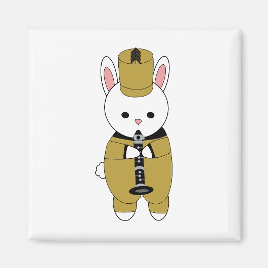 Clarinet Rabbit Marching Band Gold Black Magnet (Vorne)