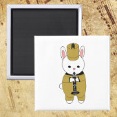 Clarinet Rabbit Marching Band Gold Black Magnet