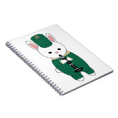 Clarinet Rabbit Marching Band Green Gold Notizblock (Rechte Seite)