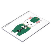 Clarinet Rabbit Marching Band Green Gold Notizblock (Linke Seite)