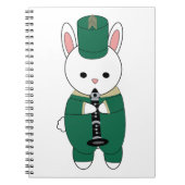 Clarinet Rabbit Marching Band Green Gold Notizblock (Vorderseite)