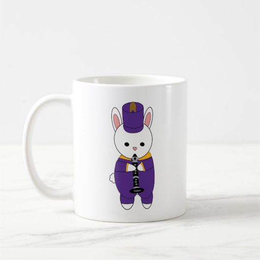 Clarinet Rabbit Marching Band Lila gelb Kaffeetasse (Links)