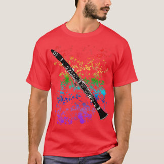 Clarinet Rainbow Colors Clarinetist Woodwind Musi T-Shirt