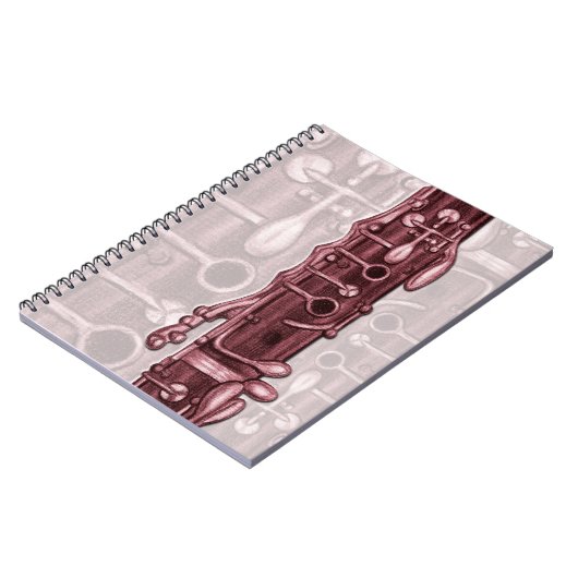 Clarinet Red Music Notebook Notizblock (Linke Seite)