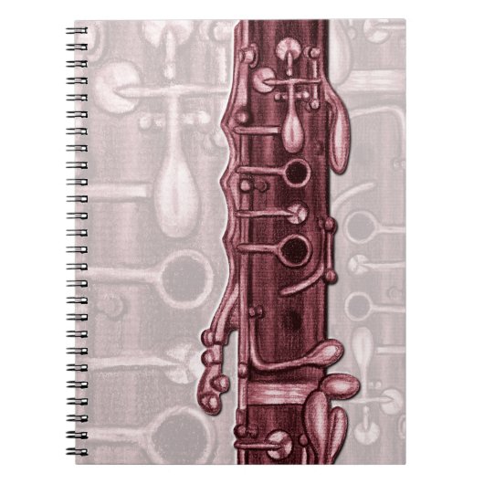 Clarinet Red Music Notebook Notizblock (Vorderseite)