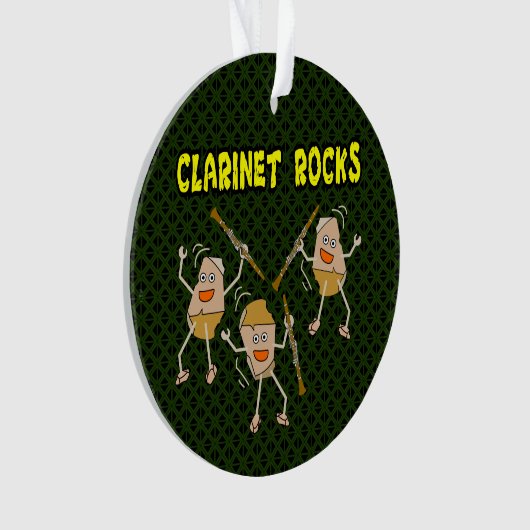 Clarinet Rocks Ornament (Vorderseite)