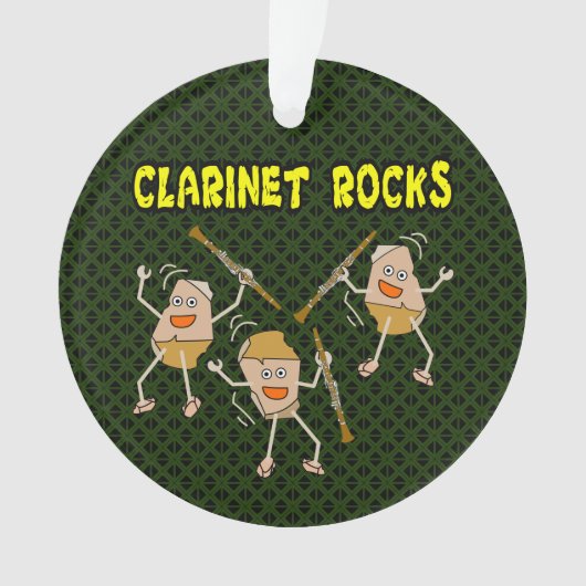 Clarinet Rocks Ornament (Vorderseite)