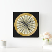 Clarinet ~ rollte Noten ~ Schwarzes oder jede Quadratische Wanduhr (Zuhause)