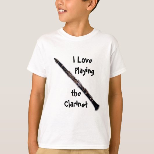 Clarinet-Shirt - i-Liebe, die den Clarinet spielt T-Shirt (Vorderseite)