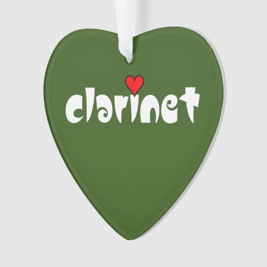 Clarinet Small Heart Ornament (Vorderseite)